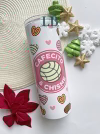 Image 1 of Cafecito and Chisme Pink Tumbler