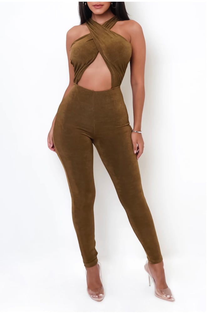 Image of Greatness Jumpsuit - Brown