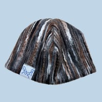 Image 1 of BROWN AND GREY KNIT BEANIE