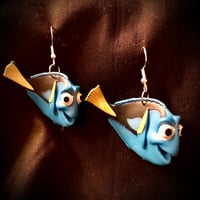Image 2 of “Hi! I’m Nemo!” UPcycled toy earrings!