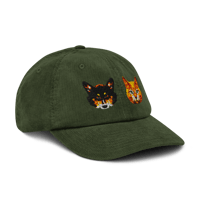 Image 3 of The Little Buddies 🐶🐱🧢 Corduroy Cap (Damp Moss)