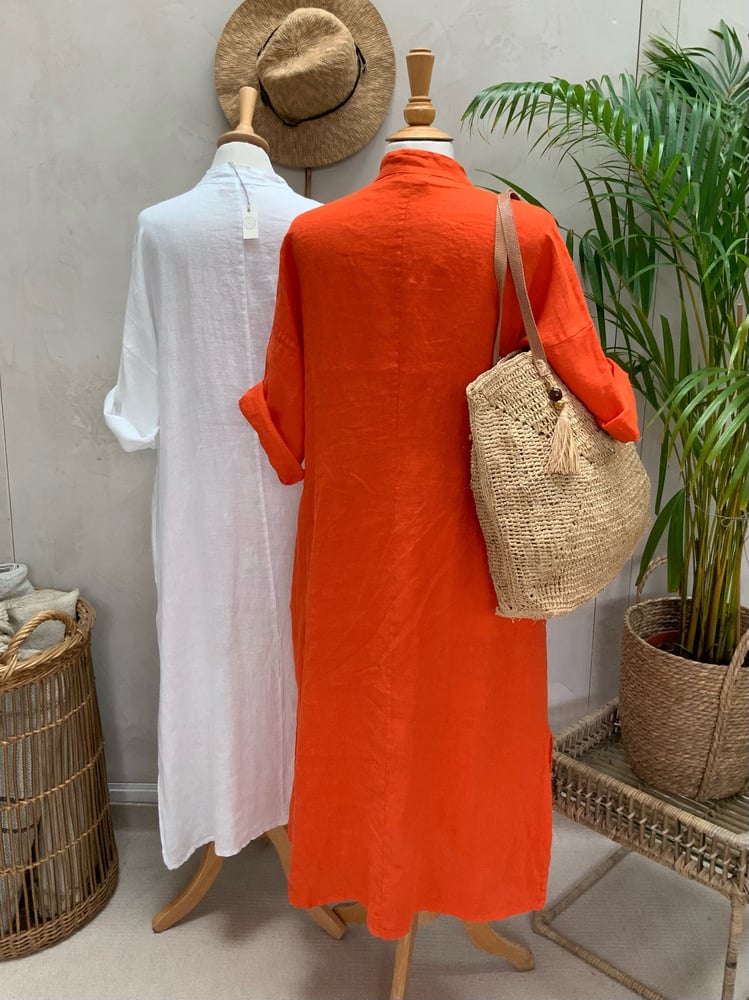 Image of Robe En Lin Cybèle Orange