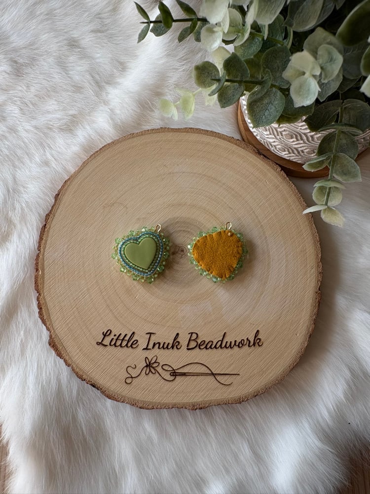 Image of Green Heart Earrings