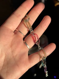 Image 1 of Watermelon Glass Chain (Telemagenta + Green Opal)