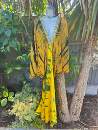 Image 2 of Wanderlust maxi dress Sari tie dye Mustard upto 18 uk