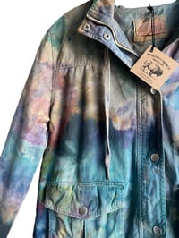 Image 3 of ♻️ UPCYCLED M Hooded Utility Jacket in Earthy Ice Dye