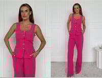 Image 1 of Jamie Square Neckline Waistcot Fuchsia
