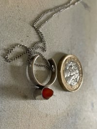 Image 4 of Vintage Elis Kauppi, Kupittaan Kulta Finland Silver Carnelian Pendant Necklace