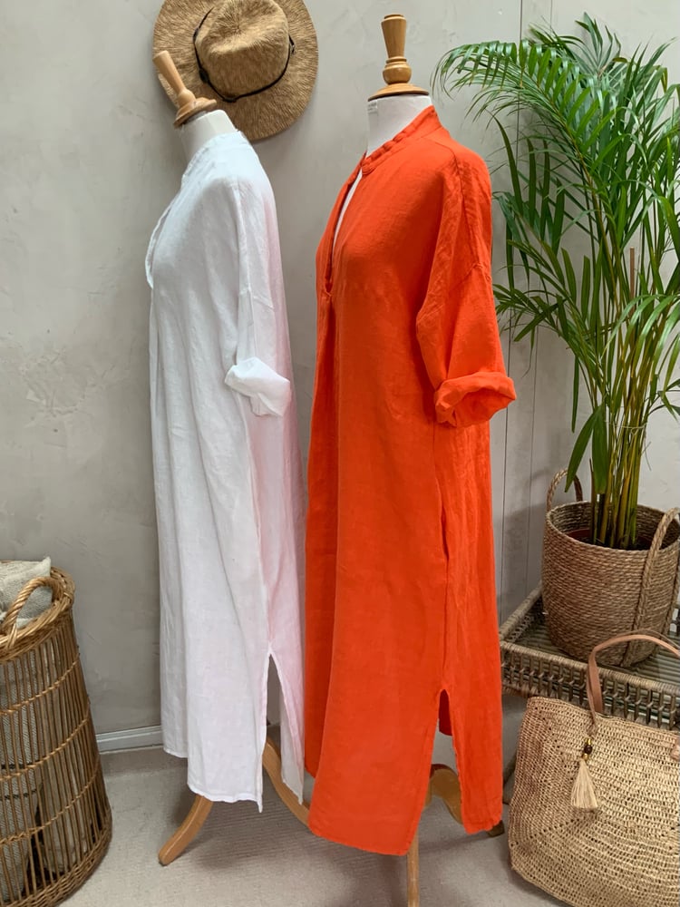 Image of Robe En Lin Cybèle Orange