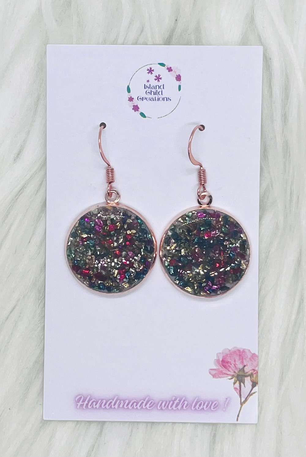 Image of SPARKLY PARTY GLASS DANGLES-ROUND