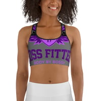 Image 1 of BOSSFITTED Purple and Grey Sports Bra