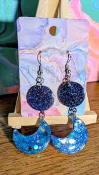 Image 5 of Blue Moon Stacked Dangles (Glowing Goddess)