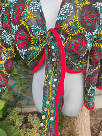 Image 4 of Embroidered Stevie - Black red trim