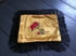 Gold Velvet Red Rose Cushion Image 3