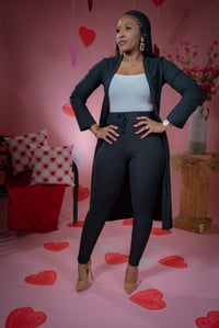 Image 1 of Ribbed Cardigan & Leggings Set