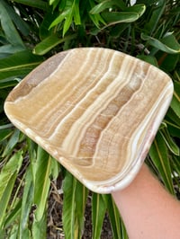 Image 2 of Large Banded Orange Calcite Crystal Bowl #2778