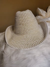 Image 1 of CREAM PEARL COWBOY HAT