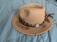 Image 3 of "Fuerza y Dignidad"  Hand-Burned Narrow Brim Panama Hat