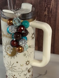 Image 3 of Western Theme Turquoise Tumbler Straw Bauble