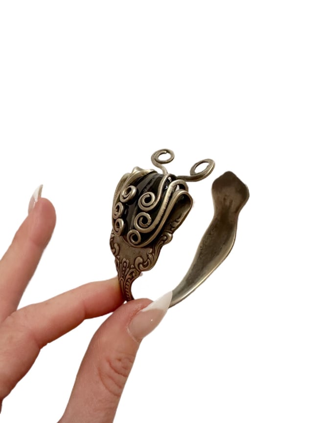 1960s handcrafted fork cuff bracelet