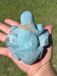 Image 12 of Sloth Carving - Blue Aragonite #2917