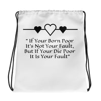 Image 1 of Quote Drawstring bag