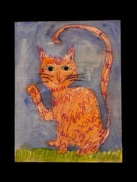 Image 1 of “Good Morning” watercolor on wooden canvas
