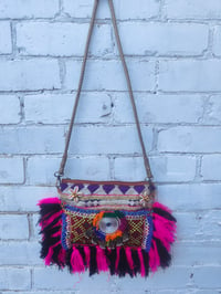 Image 2 of Shake your tassels- Bag- clutch or cross body/shoulder - black and pink