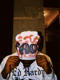 Image 1 of BUBBLE PRINT WHITE BEANIE 