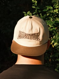 Varsity hat (brown + cream white)