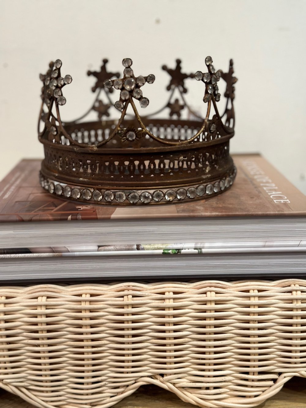 Image of Patina'd Metal Crown with Diamante Large  