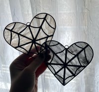 Image 3 of Stained Glass White Web Heart