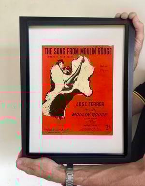 Image of Moulin Rouge, framed 1952 vintage sheet music