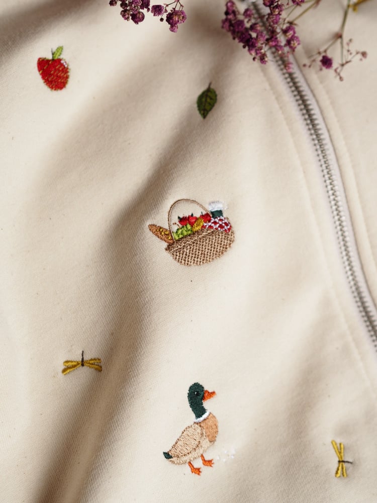 Image of Summer Sprinkles - Natural Raw zipped hoody