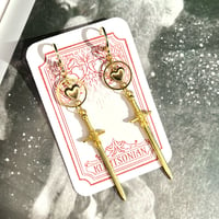 Gilded Heart Sword Earrings V2