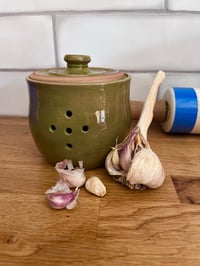 Image 1 of Lidded and pierced Garlic jar