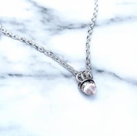 Image 2 of Handmade Sterling Silver Rose Quartz Bullet Point Pendant