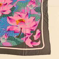 Image 7 of Hermès Cashmere Shawl  "Fleurs de Lotus" by Christiane Vauzelles 140cm