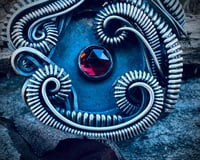 Image 4 of Garnet Center Wrapped in Sterling Silver