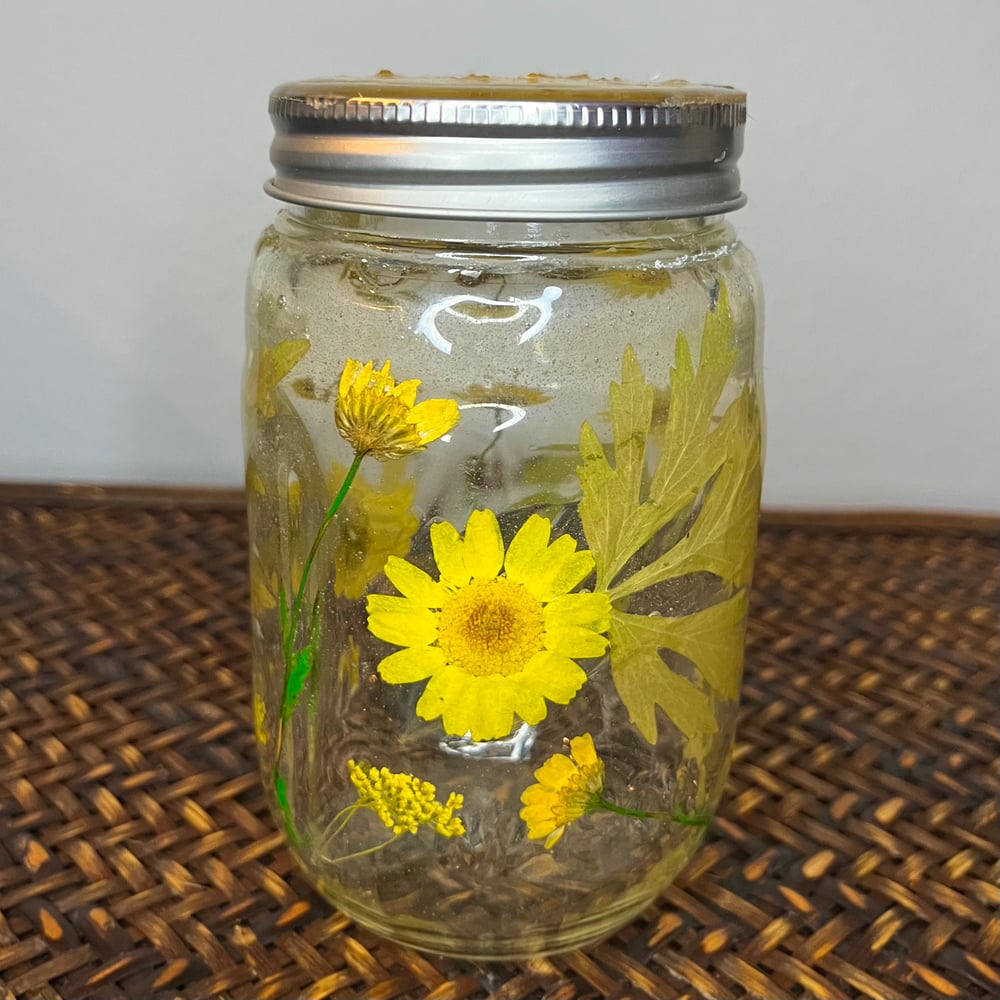 Image of citrine floral mason jar