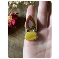 Image 3 of The Travers Ring - Solid Brass and Mixed Jaspers