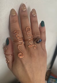 Image 2 of Copper Poetry Rings (3 Adjustable Rings) – Handmade Sculptural Stack Rings