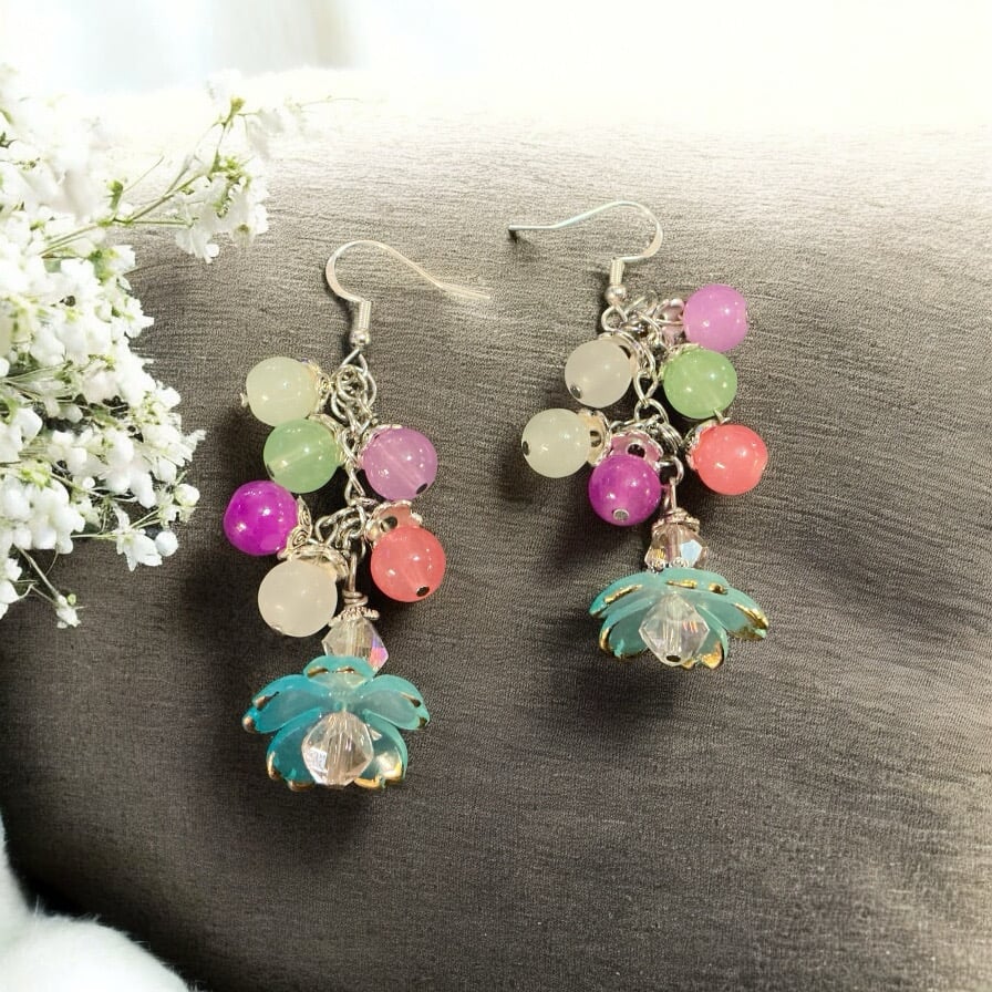 Image of Flower Dangle Earrings 