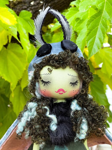 Image of MOTH INSPIRED SMALL ART DOLL