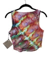 Image 5 of S Crop Fitted V Tank in Bold Tones Ice Dye