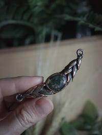 Image 3 of Real wheat necklace with moss agate