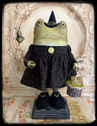 Image 1 of Tess the Toad Witch Folk Art Creation