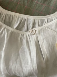 Image 5 of Gathered White Linen Blouse