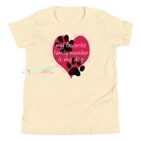Image 4 of "My favorite family member is my dog" Youth Short Sleeve T-Shirt