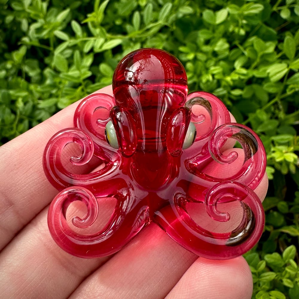 Image of Gold Ruby Octopus Pendant 